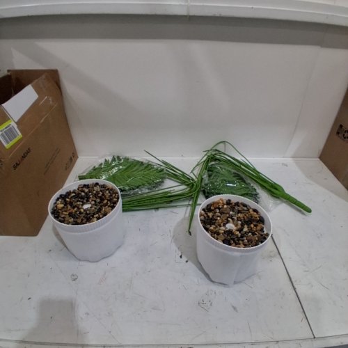 2PK SAJANDAS ARTIFICIAL ARECA TROPICAL PALM TREE PLANT - 51" - GREEN/WHITE image 3