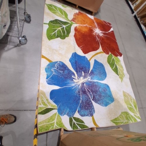 CAMILSON SOLANA MODERN FLORAL NON-SKID AREA RUG - 6FT 7" X 9FT - MULTICOLOURED image 3