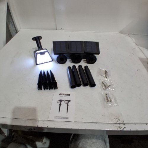 4PK 3-IN-1 WATERPROOF SOLAR SPOT LIGHTS WITH COLOR LIGHT MODES - BLACK image 2