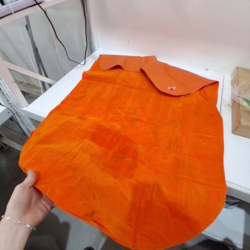 PORTABLE SUEDE AIR MATTRESS - twin size - ORANGE image 2