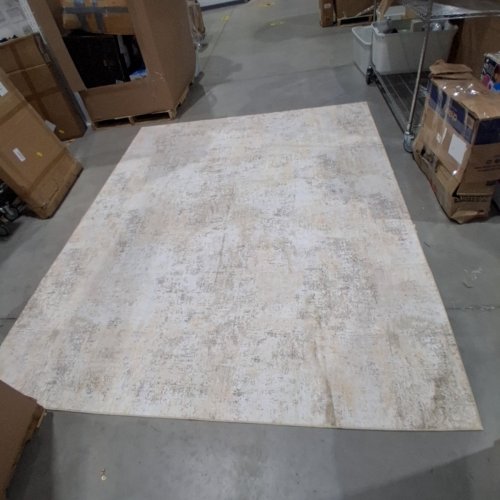 WASHABLE NON SLIP SOFT ABSTRACT AREA RUG - 8FT X 10FT - IVORY BEIGE image 2