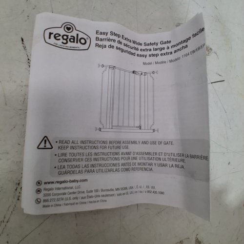 REGALO EASY STEP EXTRA WIDE BABY GATE - 30" X 29"-49" - WHITE (MODEL: 1164 EW DS) image 4