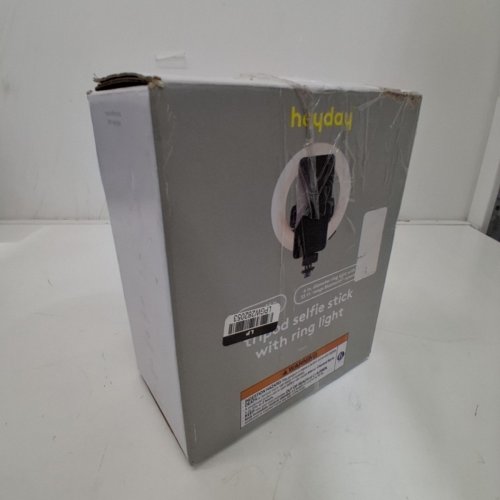 HEYDAY TRIPOD SELFIE STICK WITH RING LIGHT - ADJUSTABLE LED BRIGHTNESS AND LENGTH - 7.7"-30" - BLACK (MODEL: 7229) image 4