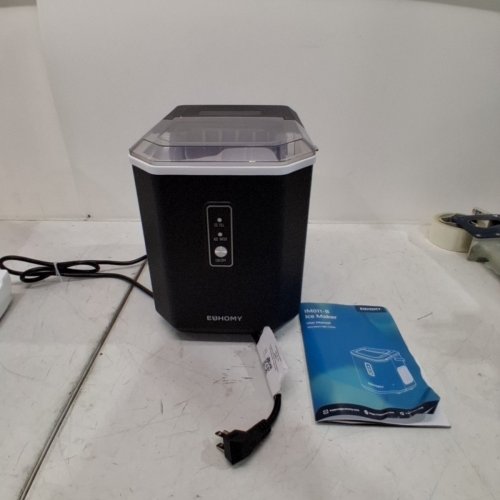 EUHOMY COUNTERTOP ICE MAKER MACHINE WITH HANDLE BASKET AND SCOOP -1.2L - MAKES 26LB/DAY - BLACK (MODEL: IM011-BBL-CAEH) image 3