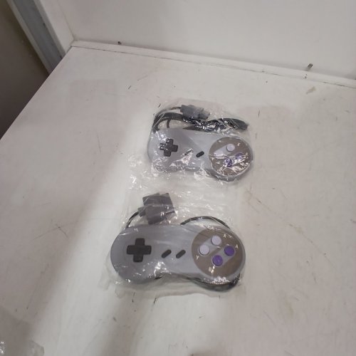2PK THIRD PARTY WIRED GAME CONTROLLERS FOR ORIGINAL SUPER NINTENDO - GRAY image 2