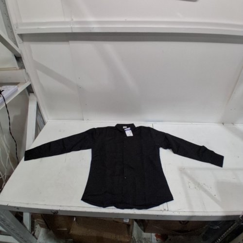 BOYS BUTTON-UP DRESS SHIRT - EXTRA LARGE - BLACK image 2