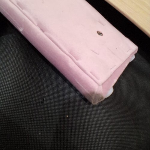 ALLEWIE VELVET UPHOLSTERED WOODEN PLATFORM BED FRAME - FULL - PINK - (MODEL: LE6091-1F) image 6