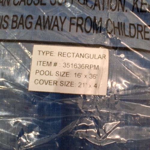 RECTANGULAR POOL COVER - 16FT X 36FT - BLUE (MODEL: 351636 RPM) image 2