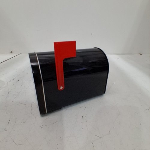 MINI DESKTOP METAL MAILBOX - 6" X 4" - BLACK/RED image 2