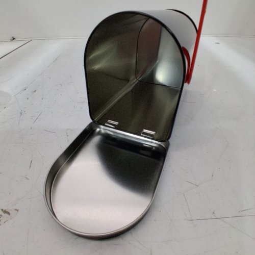 MINI DESKTOP METAL MAILBOX - 6" X 4" - BLACK/RED image 3