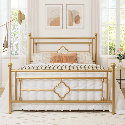 ALLEWIE METAL BED FRAME - QUEEN - GOLD (MODEL: LFHHH007) image 2