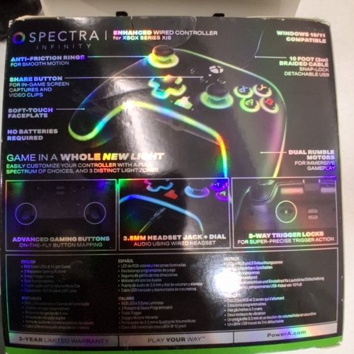 POWERA SPECTRA INFINITY ENHANCED WIRED ILLUMINATED VIDEO GAME CONTROLLER - FOR XBOX SERIES X & S, XBOX ONE - BLACK image 6