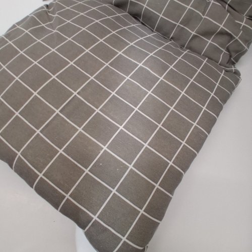 2PC CHAIR CUSHION WITH ZIPPER CONNECTOR - 16" X 16" EACH, 16" X 32" ASSEMBLED - GREY PLAID image 4
