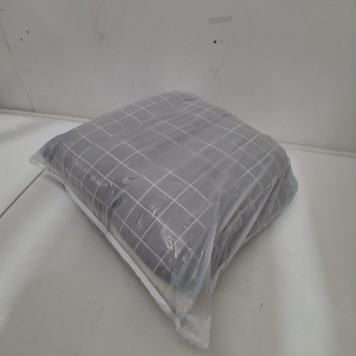 2PC CHAIR CUSHION WITH ZIPPER CONNECTOR - 16" X 16" EACH, 16" X 32" ASSEMBLED - GREY PLAID image 5