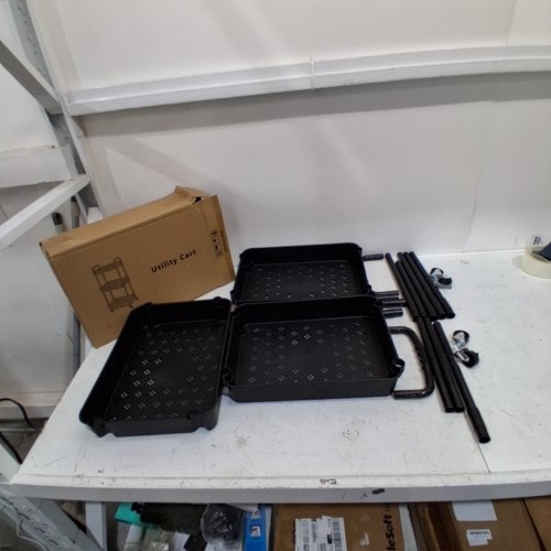 UNBRANDED 3-TIER UTILITY CART WITH WHEELS - BLACK image 2