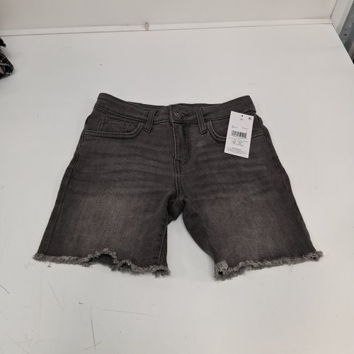 GIRLS GEORGE WAIST ADJUSTABLE RIPPED DENIM SHORTS - GIRLS SIZE 10 - DARK GREY (STYLE: GRS63160G) image 2