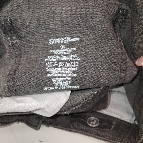 GIRLS GEORGE WAIST ADJUSTABLE RIPPED DENIM SHORTS - GIRLS SIZE 10 - DARK GREY (STYLE: GRS63160G) image 3