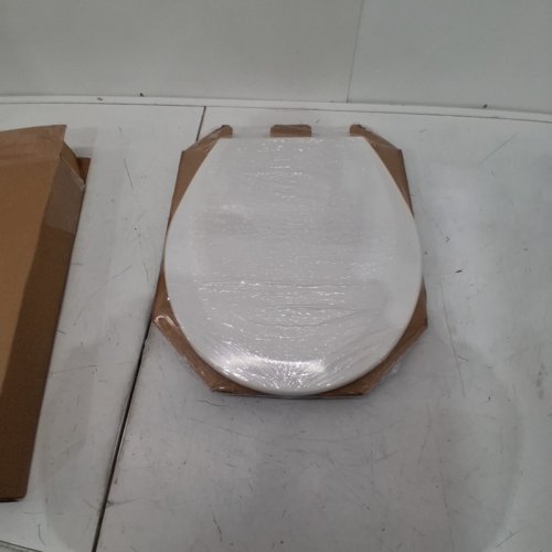BEMIS OPEN FRONT ROUND TOILET SEAT, DURABLE ENAMELED WOOD - 16.5" , WHITE (MODEL: 550TTT 000) image 2