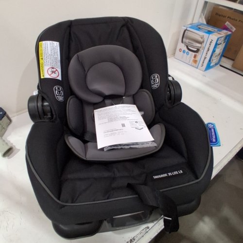 GRACO SNUGRIDE 35 LITE LX INFANT CAR SEAT - 4-35LBS CAPACITY - GOTHAM FASHION BLACK/GREY (MODEL: 2143034) image 3