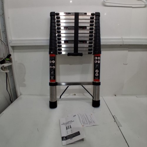 ALUMINUM TELESCOPIC LADDER, NON-SLIP FEET - 16.5FT (MODEL: DX-BXG380A) image 2