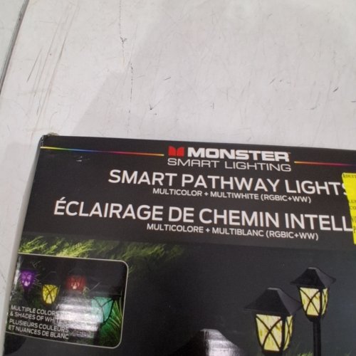 MONSTER SMART PATHWAY LIGHTS WITH 4 DIMMABLE LED LIGHTS COMPATIBLE WITH ALEXA - MULTI COLOUR (MODEL: MOW7-1014-ICW) image 3