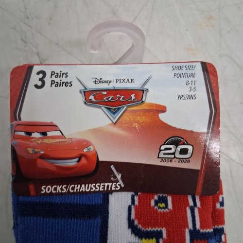 3PR KIDS JELLYFISH DISNEY PIXAR CARS KNIT SOCKS - SIZE 8-11 - MULTICOLOR (STYLE: TB3PKCR5040CARS) image 3