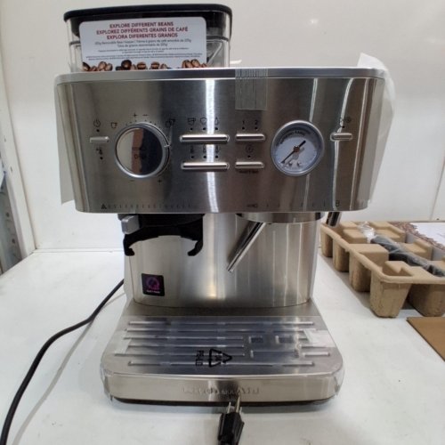 KITCHENAID SEMI AUTOMATIC ESPRESSO MACHINE WITH BURR GRINDER - 2 CUP - STAINLESS STEEL (MODEL: KES6551SX) image 3
