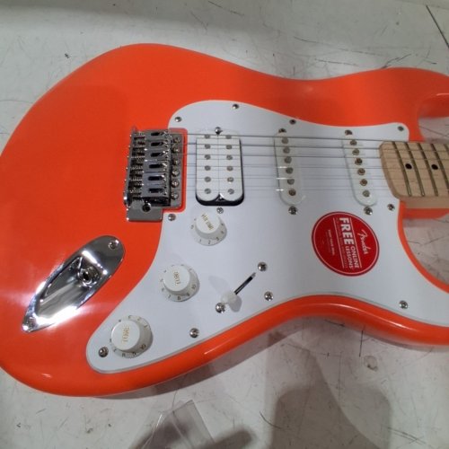 SQUIER SONIC STRATOCASTER HSS ELECTRIC GUITAR WITH MAPLE FINGERBOARD - TAHITIAN CORAL image 4