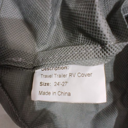 ABRILLVT TRAVEL TRAILER RV COVER WINDPROOF WATERPROOF HEAVY DUTY - 24FT TO 27FT - GREY (MODEL: RVTT24-27FT) image 5