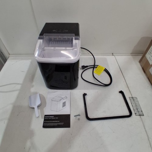 COUNTERTOP ICE MAKER WITH HANDLE AND SCOOP - 26LB - BLACK (MODEL: WBJ-10A) image 3