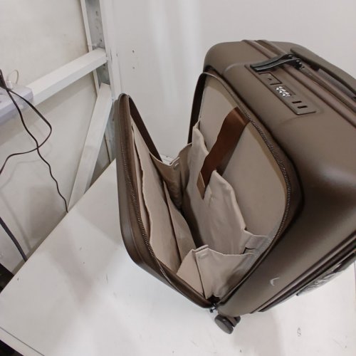 NINETYGO JOURNEY 2.0 HARDSHELL CARRY-ON LUGGAGE - 20" SUITCASE WITH FRONT COMPARTMENT & TSA LOCK - DARK CHOCOLATE AMERICANO/BROWN (MODEL: CASR-CFE-BK20) image 6