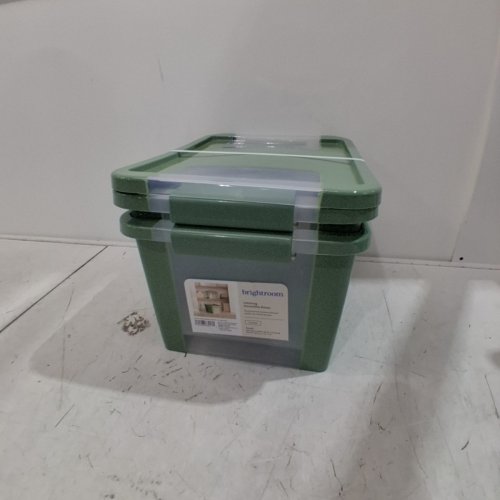 2PK BRIGHTROOM LATCHING VERSATILITY STORAGE BOXES - SMALL; 14 5/8" X 10 5/8" X 7 3/4" - GREEN image 2