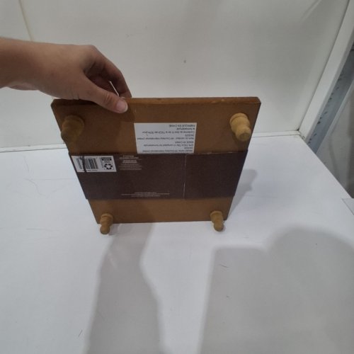 DECORATIVE WOODEN TRAY - 10" X 10" - BROWN / GOLD image 4