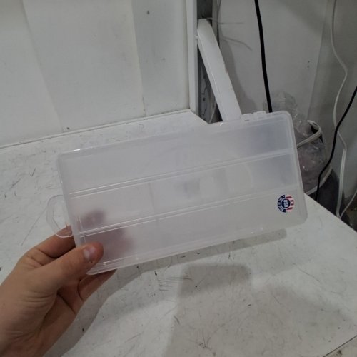 PLASTIC TACKLE STORAGE ORGANIZER CASE - 6 1/2" X 3 5/8" X 1 1/8" - CLEAR image 3