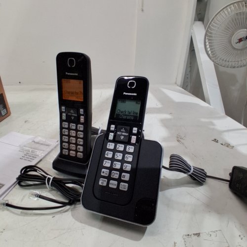 2PK PANASONIC DIGITAL CORDLESS PHONE CALL BLOCK NIGHT MODE - BLACK (MODEL: KX-TGC382C) image 2