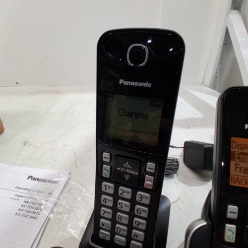 2PK PANASONIC DIGITAL CORDLESS PHONE CALL BLOCK NIGHT MODE - BLACK (MODEL: KX-TGC382C) image 3