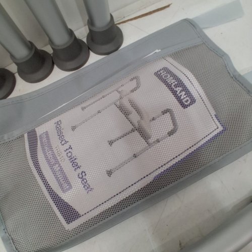 HOMLAND ADJUSTABLE ALUMINUM SOFT CUSHION TOILET SEAT RISER - GREY/SILVER (MODEL: TRB10) image 3