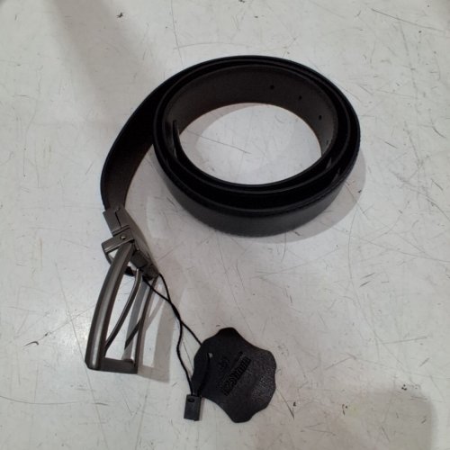 MEN'S CASUAL REVERSABLE LEATHER BELT - 49" - BLACK/COFFEE BROWN image 2