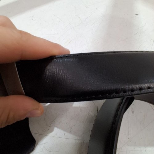 MEN'S CASUAL REVERSABLE LEATHER BELT - 49" - BLACK/COFFEE BROWN image 5