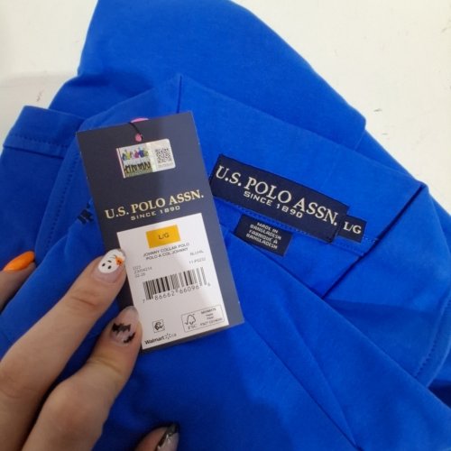 U.S. POLO ASSN. JOHNNY COLLAR POLO SHIRT - LARGE - BLUE (STYLE: 11-P0232) image 2