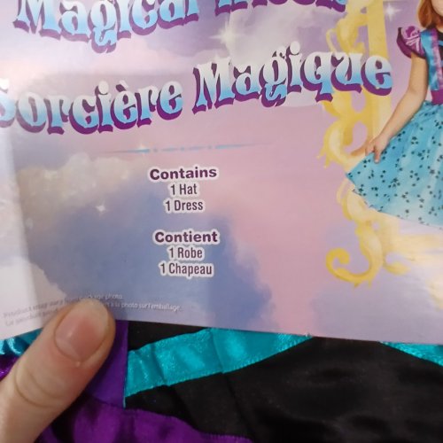 2PC TODDLER MAGICAL WITCH COSTUME DRESS AND HAT - 2T - BLUE/PURPLE image 4