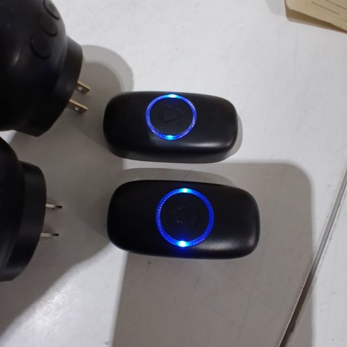 2PK WIRELESS DOORBELL CHIMES WITH BUTTONS - ROUND, BLACK image 2