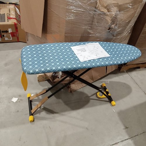 APEXCHASER IRONING BOARD WITH SILICONE IRON REST - 43" X 34" - BLUE AND YELLOW (MODEL: RYP1343HT-19-28XY) image 3