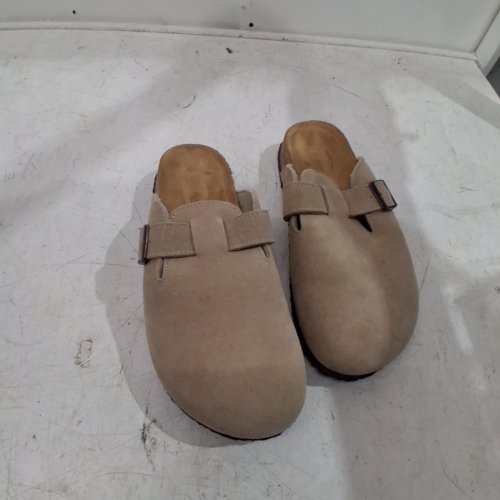 MEN'S GEORGE SUEDE BUCKLE CLOG SHOES - 8 - BEIGE image 2