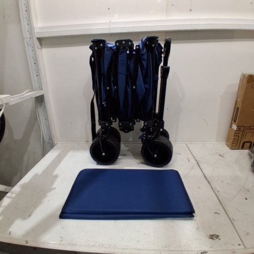 OVERMONT FOLDING UTILITY WAGON WITH ALL-TERRAIN WHEELS - 300L - 440LBS WEIGHT MAX CAPACITY - BLUE (MODEL:‎ OM006035) image 2