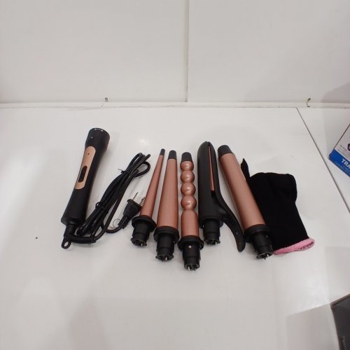 HOMELET INTERCHANGEABLE HAIR CURLER/STRAIGHTNER SET - 45W - BLACK AND ROSE GOLD (MODEL: KS-C103) image 3