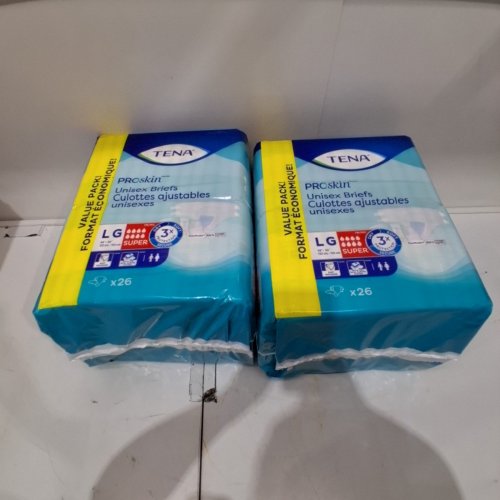 2 (26PK) TENA UNISEX PROSKIN OVERNIGHT STRETCH BRIEFS (52 TOTAL) - LARGE - SUPER ABSORBENCY image 2