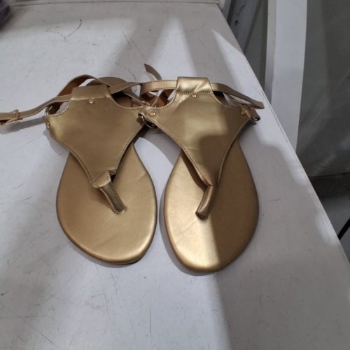 WOMEN'S HEWUQI OPEN TOE ANKLE STRAP SANDALS - 6.5 - GOLD (MODEL: 38LGPWSSJHER) image 2