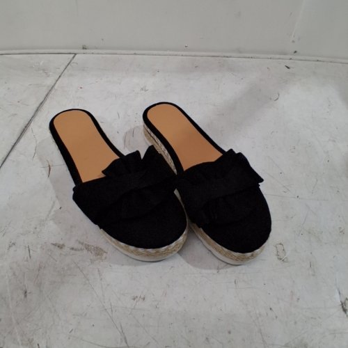 WOMEN'S BOWKNOT BEACH WEDGE SANDALS - 9 (41) - BLACK image 2