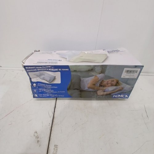 HOMCA CONTOURED MEMORY FOAM CERVICAL PILLOW - 24" X 16" - WHITE/GREY image 5